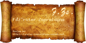 Fürster Zseraldina névjegykártya